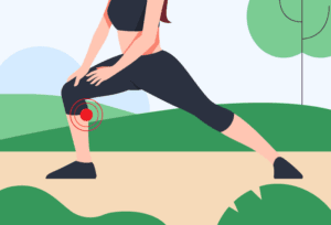 Woman stretching her calf to prevent muscle strain.