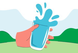 Drinking water is essential to stay hydrated.