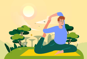 Man staying fit while exercising in hot and humid weather.