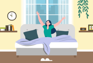 Woman experiencing rejuvenating sleep, highlighting the importance of healthy sleep habits.
