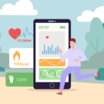 Fitness enthusiast using wearable devices to track and monitor health indicators during daily activities.