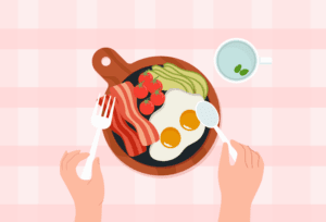 Ketogenic diet meal designed for low-carb, high-fat nutrition.