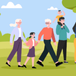 Family engaging in physical activity together to support a healthy lifestyle.