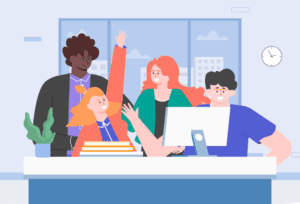 Team of employees fostering a culture of health and well-being in the workplace.