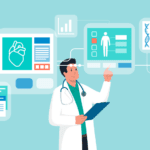 Doctor integrating artificial intelligence with medical equipment for accurate diagnosis.