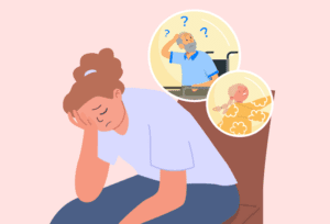 Caregiver struggling with stress and burnout due to daily caregiving duties.