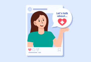 Visual emphasizing open health conversations rather than chasing social media health trends.
