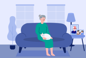 Lonely older woman struggling with social isolation and lack of companionship.