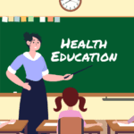 Teacher delivering health education as part of the school curriculum.