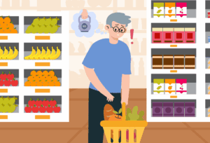 Older man feeling weak with reduced muscle function while performing daily tasks.