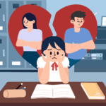 A child experiencing emotional distress due to an unharmonious family environment.