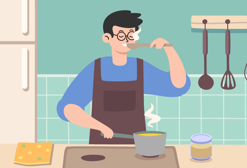 Avid home cook preparing food with koji for its flavor-enhancing and health properties.