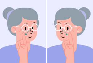 Person experiencing unsteady movement due to a vestibular issue
