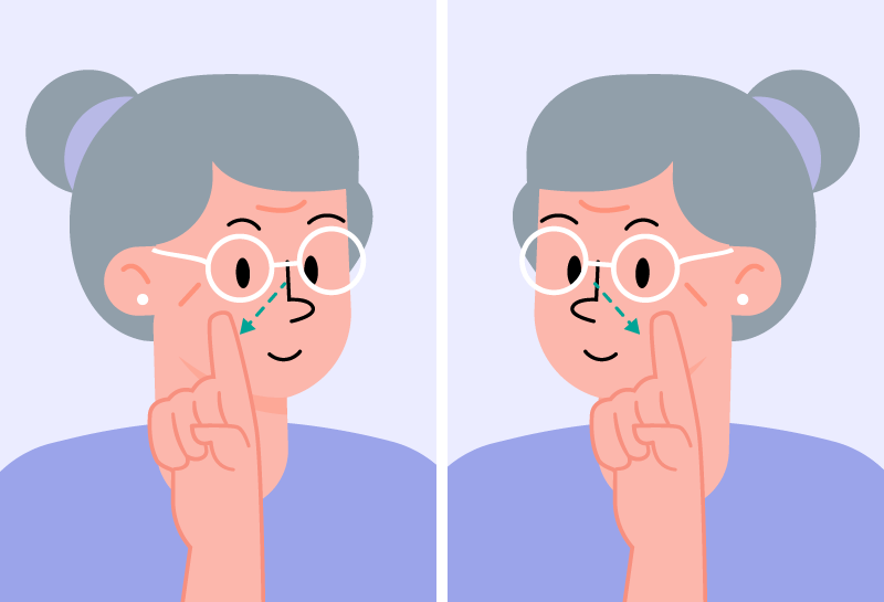 Person experiencing unsteady movement due to a vestibular issue