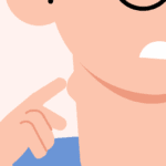 Man checking a lump on his neck that may indicate swollen lymph nodes.