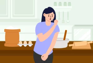 Woman’s daily routine disrupted by frequent restroom visits due to overactive bladder.