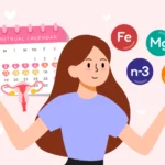 Woman exploring essential nutrients to support her body during menstruation.