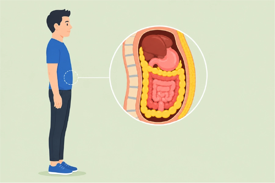 visceral fats is a hidden fat found in non-obesity individual as well